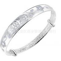 純銀車(chē)花手鐲S990老人款 福字寓意與可調(diào)設(shè)計(jì)的匠心之選
